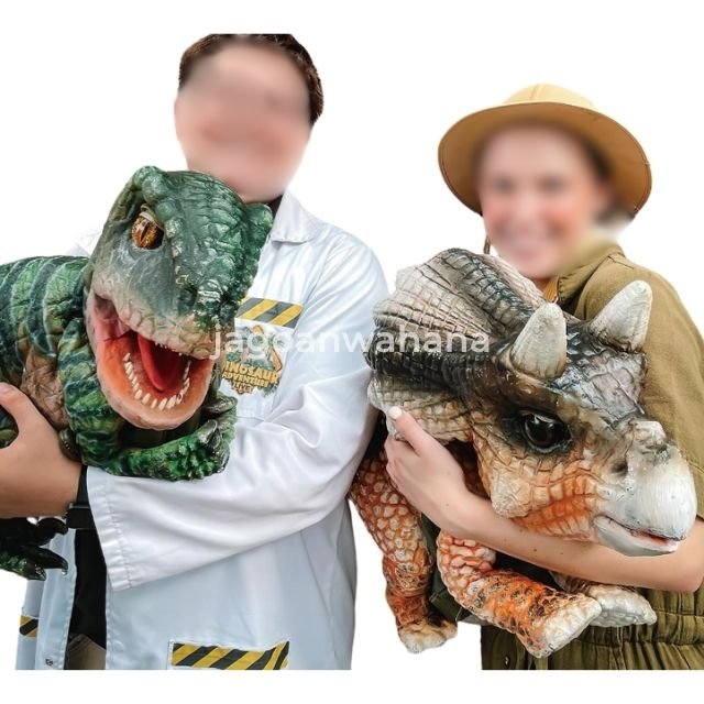 Velociraptor & Triceratops Puppet