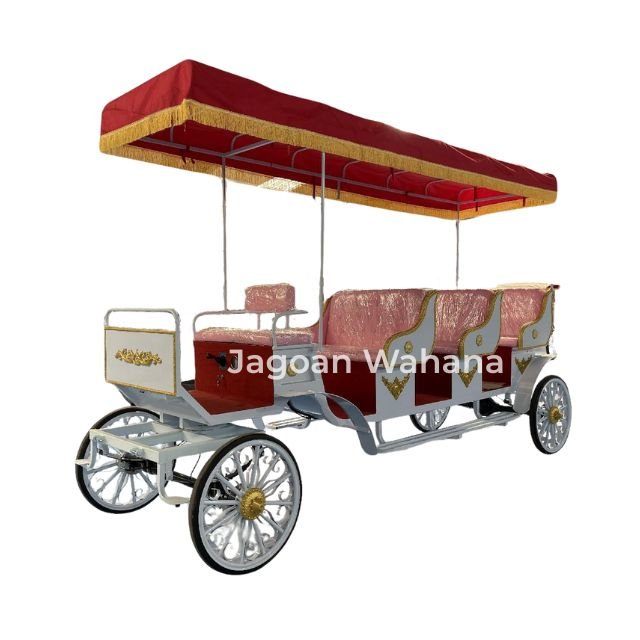 Long Classic Carriage with Red Canopy