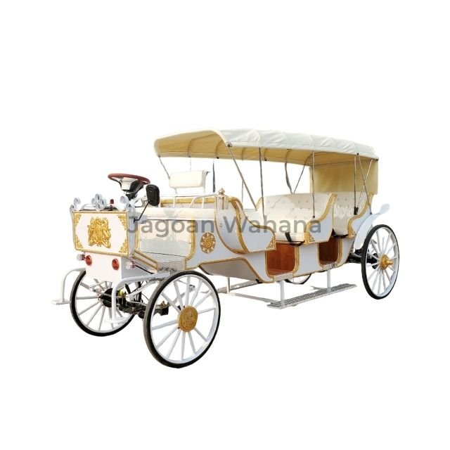 Long White Classic Carriage with Canopy