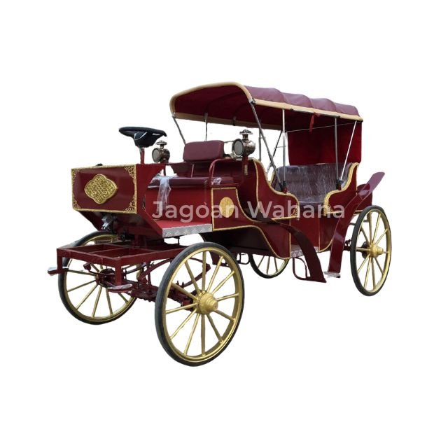 Red Maroon Classic Carriage with Canopy